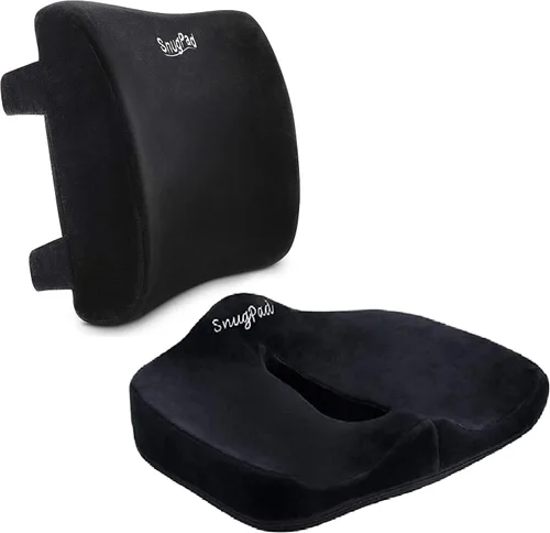 Vista 5 de Cojín ortopédico de espuma viscoelástica para silla de oficina, ciática, coxis de espalda, alivio del dolor de espalda, almohadas para sentarse