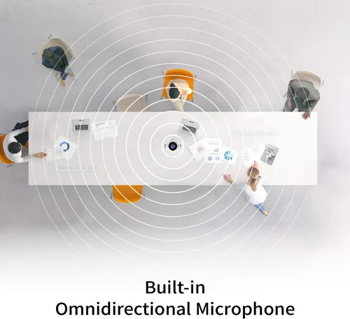 Vista 5 de j5create 360 Degree All Around Meeting Webcam Cámara HD 1080P con micrófono de alta fidelidad, USB-C para videoconferencias, clases en línea