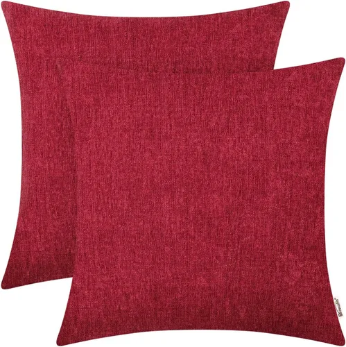 Vista 27 de BRAWARM Fundas de almohada 40x40 cm - Paquete de 2 fundas de almohada de chenilla negra, fundas de almohada de chenilla suave teñida sólida