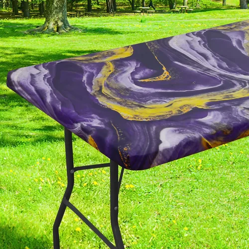 Vista 26 de Smiry Mantel rectangular, impermeable, elástico, ajustable para mesas de 4 pies, manteles de vinilo con parte trasera de franela lavable