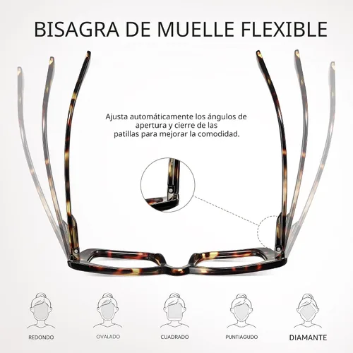 Vista 4 de 3 Pack Reading Glasses for Women Oversized Square Reading Glasses Blue Light Blocking Spring Hinge Readers Mezcla
