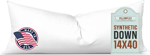 Vista 28 de Pillowflex Juego de 2 rellenos de almohada sintéticos de plumón alternativo para fundas (12 x 24 pulgadas)
