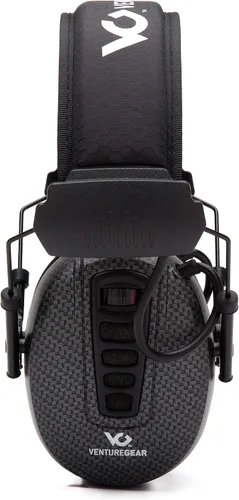 Vista 4 de Venture Gear Clandestine - Orejeras electrónicas de protección auditiva NRR 24dB, patrón de grafito negro