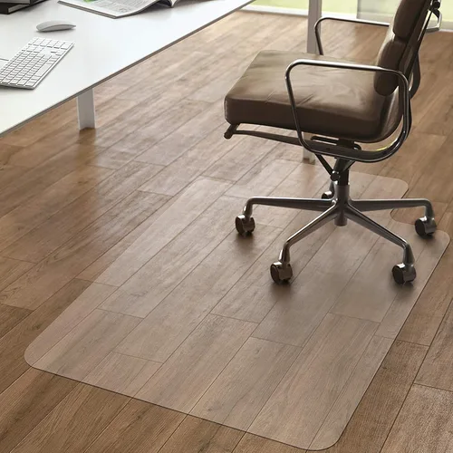 Kuyal Alfombrilla para Silla, Alfombrilla Rodante para Suelo de Madera Dura, 114,3 x 134,6 cm, Protector de Suelo de PVC Transparente para Oficina