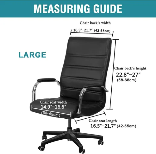 Vista 2 de Fundas de elastano para silla de oficina, fundas elásticas para silla de oficina de computadora, fundas giratorias a cuadros con cremalleras Negro