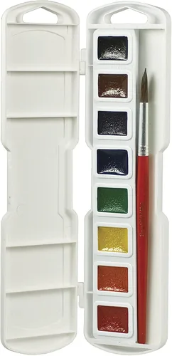 Vista 2 de Prang Half Pan - Juego de pintura de acuarela, 8 colores surtidos, 1 unidad