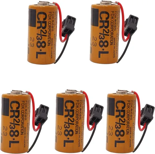 5 unidades CR2/38.L 3V 2000mAh batería para Fuji FDK CR2/3 8.L 3V PLC batería de litio ER17/33 equivalente con enchufe negro (paquete de 5)