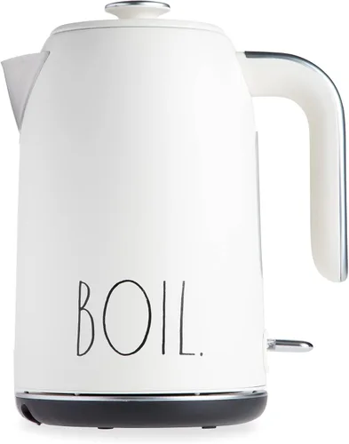 Vista 12 de Rae Dunn Hervidor eléctrico de agua caliente – Cafetera de acero inoxidable, tetera de té, base giratoria, con protección de apagado automático Azul