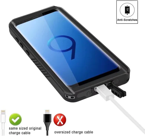 Vista 9 de YMCCOOL Funda impermeable para Samsung Galaxy S9, protección de cuerpo completo, a prueba de golpes, nieve, suciedad con protector de pantalla
