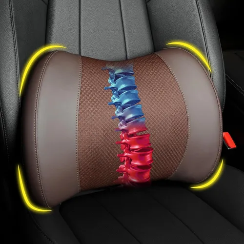 Vista 17 de Lofty Aim Almohada de apoyo lumbar para coche Malla 4d Negro