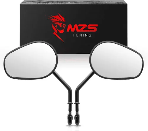 MZS Espejos retrovisores para motocicleta, espejos retrovisores de motocicleta de turismo, ajuste de 360 grados, color negro, 0.315 in, compatible