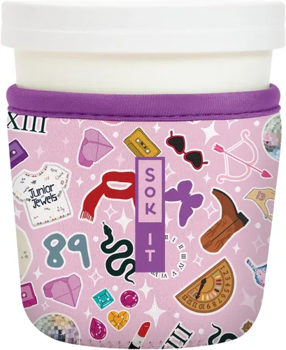 Vista 253 de Sok It IceCreamSok Cubierta de Neopreno Aislante (Floral Abstracto, Pintas de Helado Rectas)