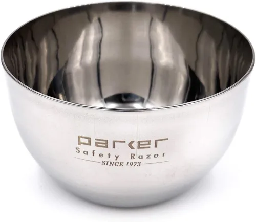 Parker Deluxe - Cuenco de afeitar irrompible de acero inoxidable | Para usar con tu jabón de afeitar o crema de afeitar favorita
