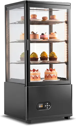 Tylza Refrigerador de exhibición de encimera Puerta de vidrio doble de 2.7