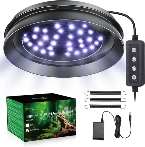 UVB Light for Reptiles with Dimming, LED UVB Light Bulb Fixture for Bearded Dragon Gecko Lizard Turtle Snake, Adjustable Brightness UVA UVB Lamp for