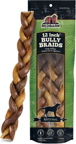 Vista 16 de Redbarn Palos de Bully Trenzados de 5 pulgadas Golosinas para Perros, masticable de 5 pulgadas, caja de 30