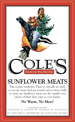 Vista 3 de Cole's SM20 - Semilla de pájaro de carne de girasol, 20 libras