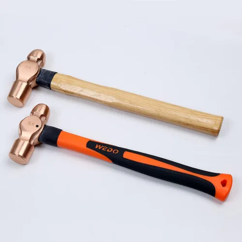 Vista 8 de WEDO Martillo de bola de cobre de 16 oz, martillo de bola con mango de fibra de vidrio, longitud 11.811 in, forjado a presión, resistente a