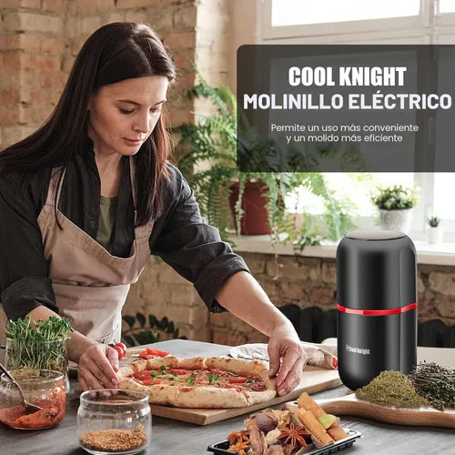 Vista 3 de COOL KNIGHT Molinillo de hierbas [gran capacidad/rápido/eléctrico] - Molinillo de café de hierbas para especias con colector de polen/- 7.5