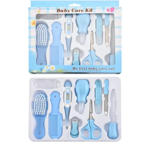 Kit de cuidado de la salud de 10 piezas para recién nacidos y niños pequeños (azul) ideal para viajes y uso doméstico