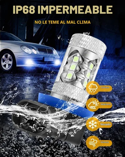 Vista 5 de Auxbeam H 11 Luz antiniebla, Azul hielo