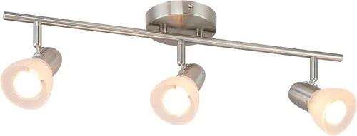 XiNBEi Lighting Luz de riel, Lámpara de techo de cocina de 3 luces con vidrio, iluminación moderna de riel fijo níquel cepillado XB-TR1237-3-BN |