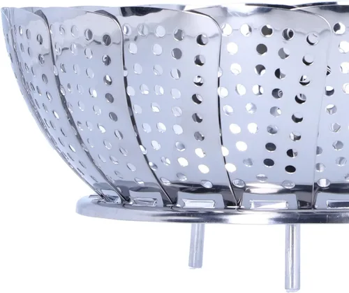 Vista 2 de Foldable Stainless Steel Steam Basket Rack for Pressure Cooker, Vegetable Steamer Rt with Hook, Kitchen Cooking Tool for Eggs Meat Seafood