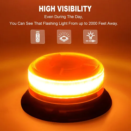 Vista 3 de AnTom Luz estroboscópica inalámbrica con control remoto LED ámbar luz
