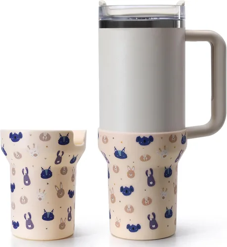 Thxbag Botas de silicona para Stanley Cup de 40 onzas, funda estampada para botas con accesorios Stanley H2.0 y Quencher Adventure Tumbler