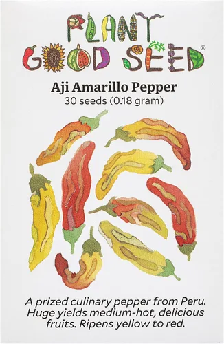 Plant Good Seed - Semillas de pimiento orgánico Aji Amarillo para plantar: 30 unidades