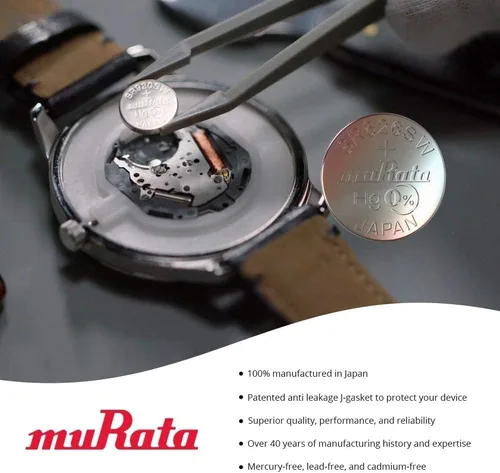Vista 6 de Murata 377 SR626SW Batería 1.55V Celda de botón de reloj de óxido de plata - Sustituye a Sony 377 (2 baterías)
