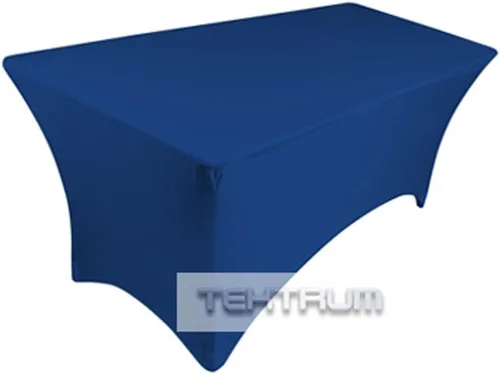 Vista 5 de TEKTRUM Mantel elástico rectangular de 6 pies de largo, para jacuzzi, para feria comercial, tela premium, color azul