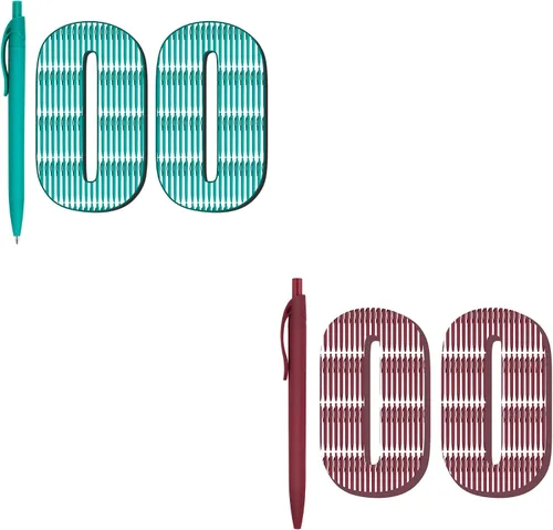 deegtran Paquete de 100 bolígrafos de barril azul turquesa + paquete de 100 bolígrafos de barril rojo