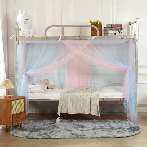 4 postes esquineros para dormitorio de estudiantes, litera, mosquitera, mosquitera, cortinas de cama para estudiantes, dormitorio, escuela Multirosa