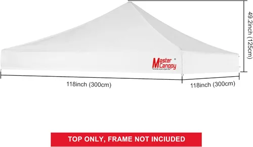 Vista 4 de MASTERCANOPY Cubierta Superior de Carpa Plegable de Repuesto (8x8, Negro)