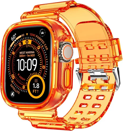 Vista 35 de DABAOZA Compatible for Clear Apple Watch Band 41mm 40mm 38mm ClearCrystal Transparente