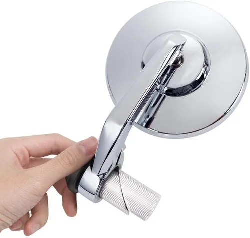Vista 22 de KiWAV Espejos de extremo de barra para motocicleta Bob Chrome compatible con manillar roscado M6