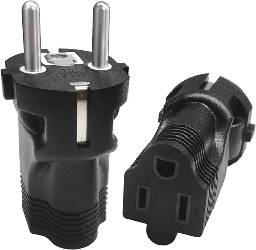 Adaptador de viaje europeo tipo E/F Alemania, enchufe Yinleader International con 2 tomacorrientes, EE. UU. a la mayoría de Europa, Alemania, Rusia,
