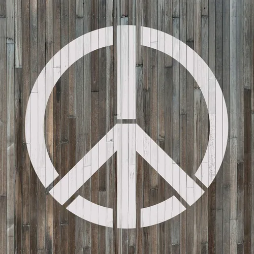 Vista 4 de Plantilla hippie - Impresión de signo de paz, signos de paz