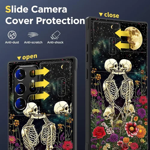 Vista 307 de Funda para Galaxy A16 5G con cubierta para cámara deslizante, resistente de doble capa, híbrida, a prueba de golpes, funda protectora resistente