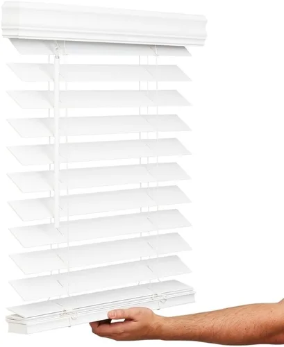 Lotus & Windoware Sin Cable, Persiana de Madera Sintética de 2-1/2 Pulgadas, Persianas para Ventanas, Persianas y Cortinas, Persianas para Ventanas