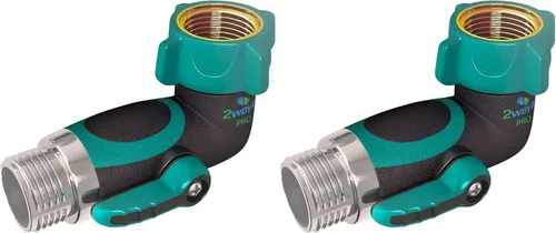 Vista 9 de 2WAYZ Válvula de Cierre de Manguera de Jardín de 0° - Conector de Manguera de Servicio Pesado con Entrada y Salida de 3/4" - Adaptador de Agua