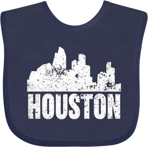 Vista 11 de inktastic Houston Skyline Grunge Baby Bib Negro