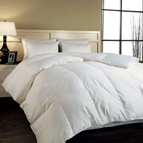 Blue Ridge Home Fashions, Inc. - Edredón de fibra de plumón de tamaño extragrande Nápoles de 700 hilos, tamaño King en color blanco, mezcla de