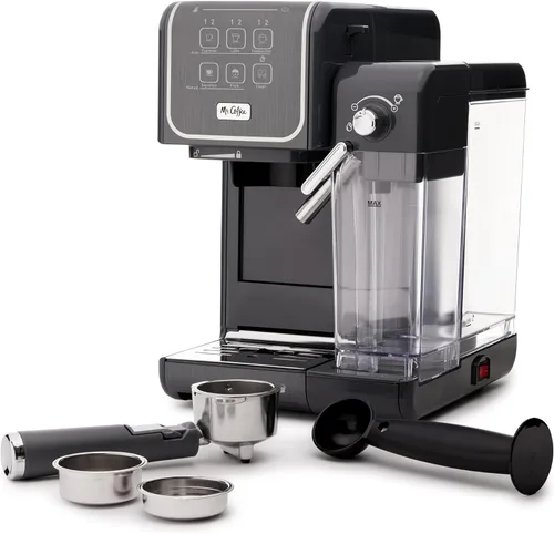 Mr. Coffee One-Touch CoffeeHouse+ Espresso, capuchino y máquina de café con leche para el hogar con bomba italiana de 19 bares y espumador de leche