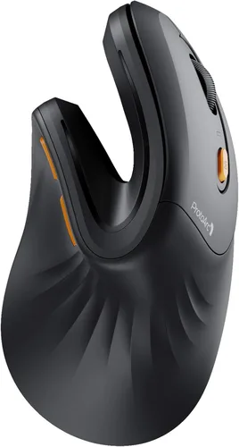 ProtoArc Ratón ergonómico, EM11 NL Bluetooth recargable inalámbrico vertical, conectividad para 3 dispositivos múltiples para ordenador/PC/portátil,