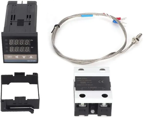 Fafeicy 32.0-752.0 °F Digital LED PID controlador de temperatura Kit de termostato Kit de controlador de temperatura AC 110V-240V para controlar la