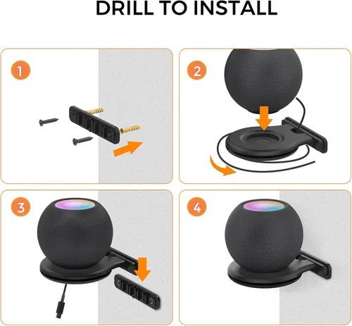 Vista 5 de AHASTYLE HomePod Mini Soporte de Pared ABS Soporte Accesorios Negro negro - 1pc