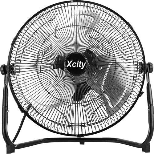Xcity Ventiladores de piso industriales de metal de 12 pulgadas, máximo 1800 CFM, ventilador de alta velocidad resistente con inclinación ajustable