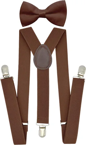 trilece Child Kids Boys Girls Suspenders Bow Tie Set Adjustable Y Back Toddler Baby Infant Suspender Bowtie